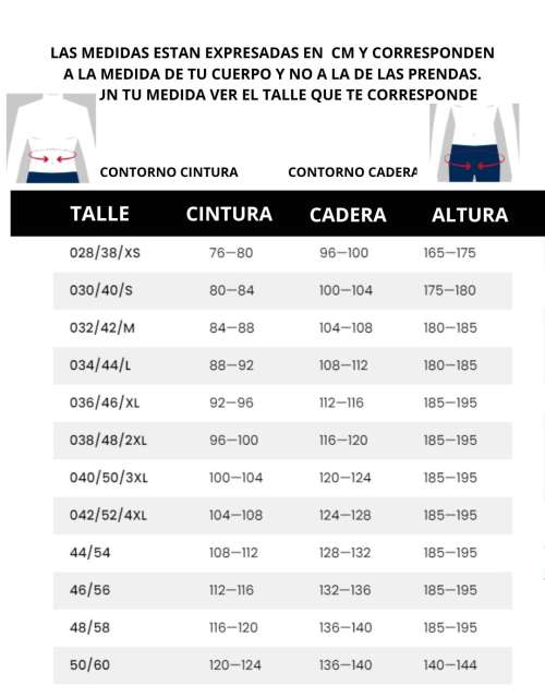 Tabla de talles de FINGERS CROSSED