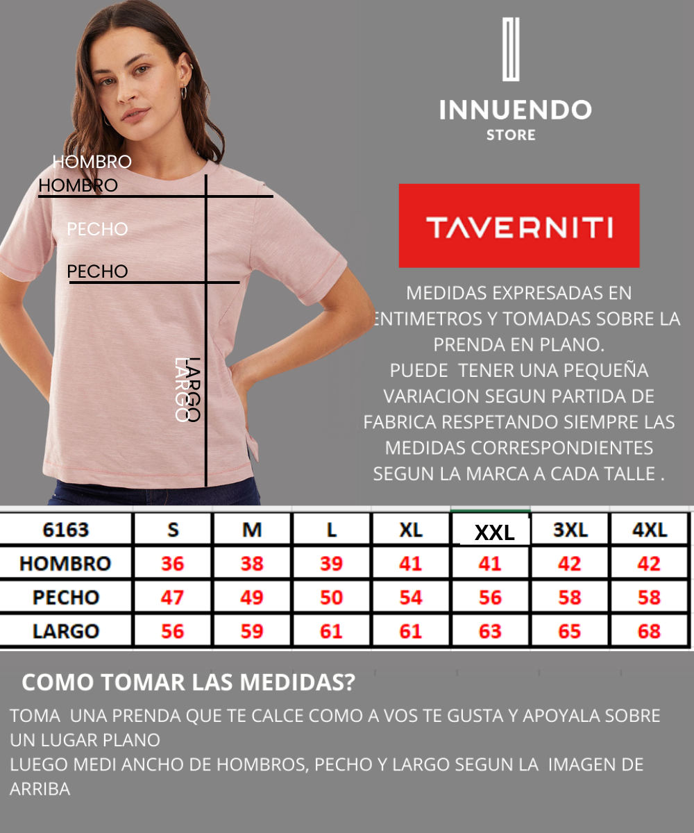 Tabla de talles de TAVERNITI