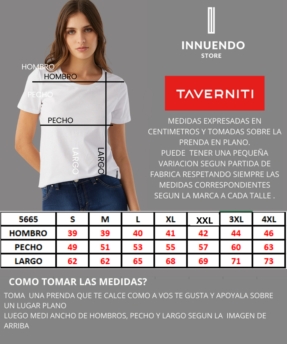 Tabla de talles de TAVERNITI