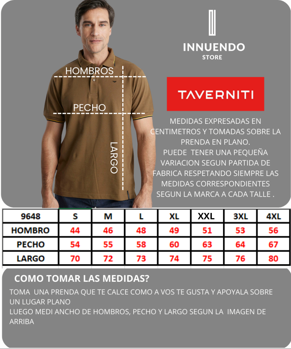 Tabla de talles de TAVERNITI
