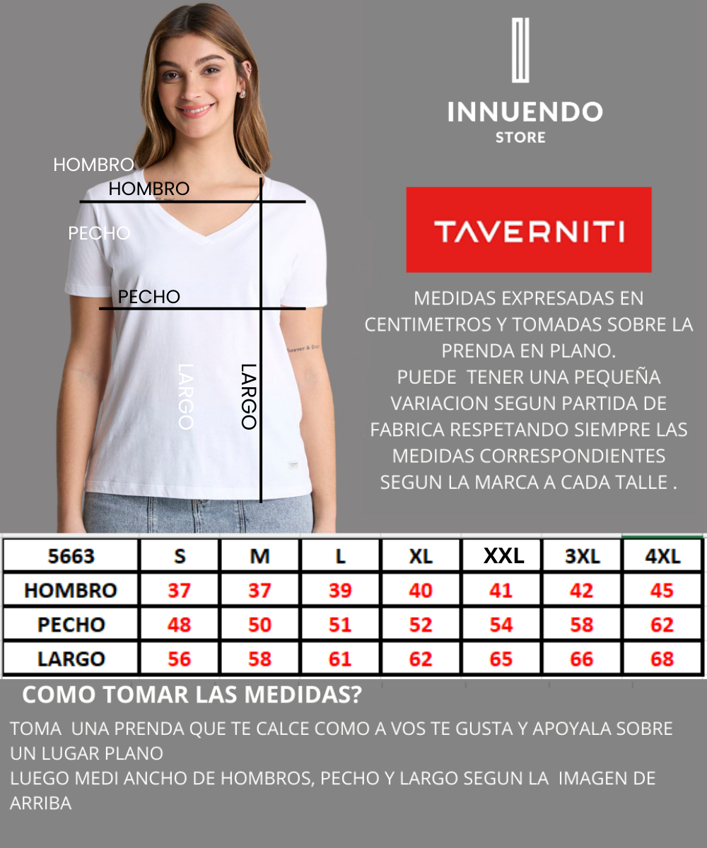 Tabla de talles de TAVERNITI