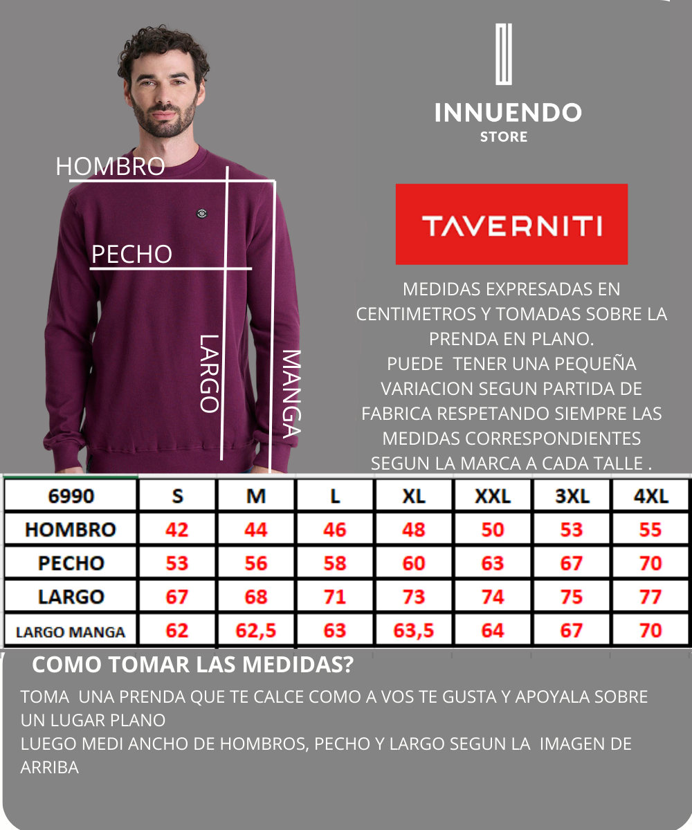 Tabla de talles de TAVERNITI