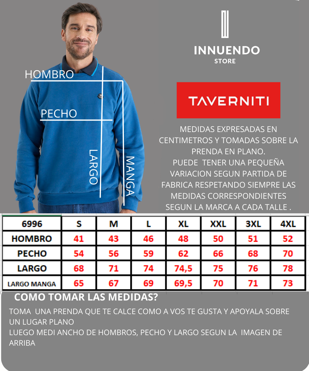 Tabla de talles de TAVERNITI
