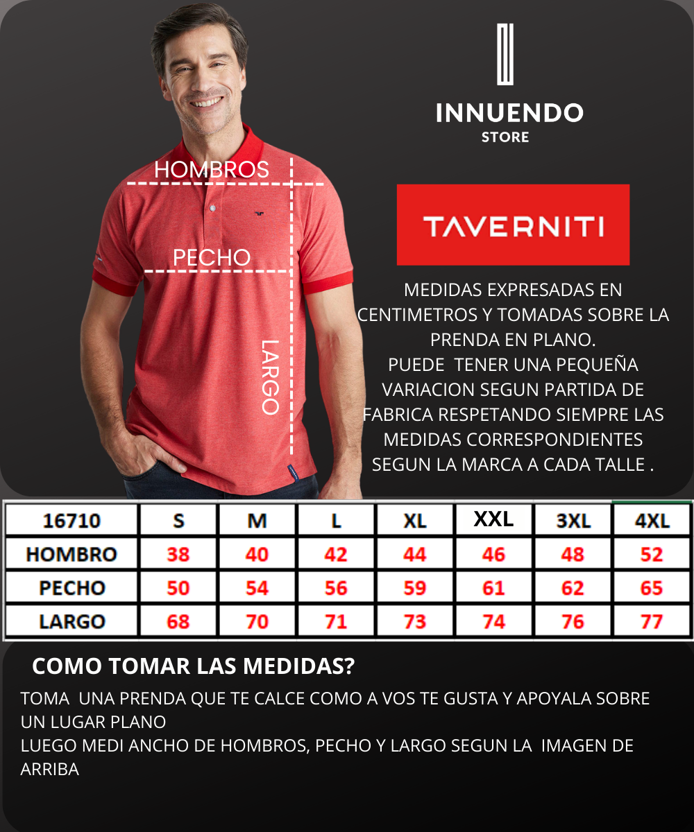 Tabla de talles de TAVERNITI
