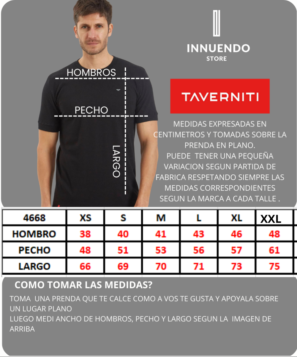 Tabla de talles de TAVERNITI