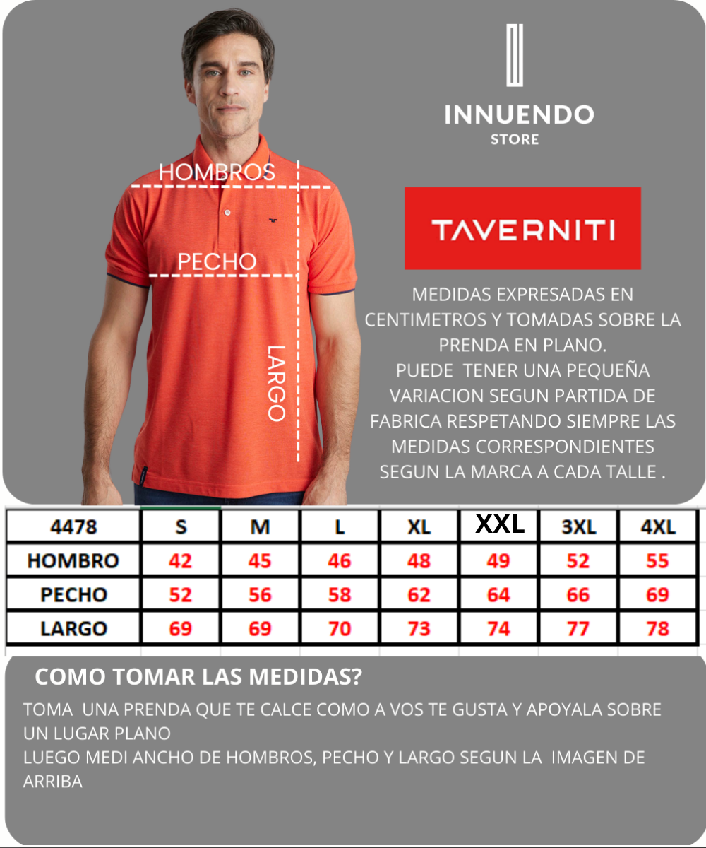 Tabla de talles de TAVERNITI