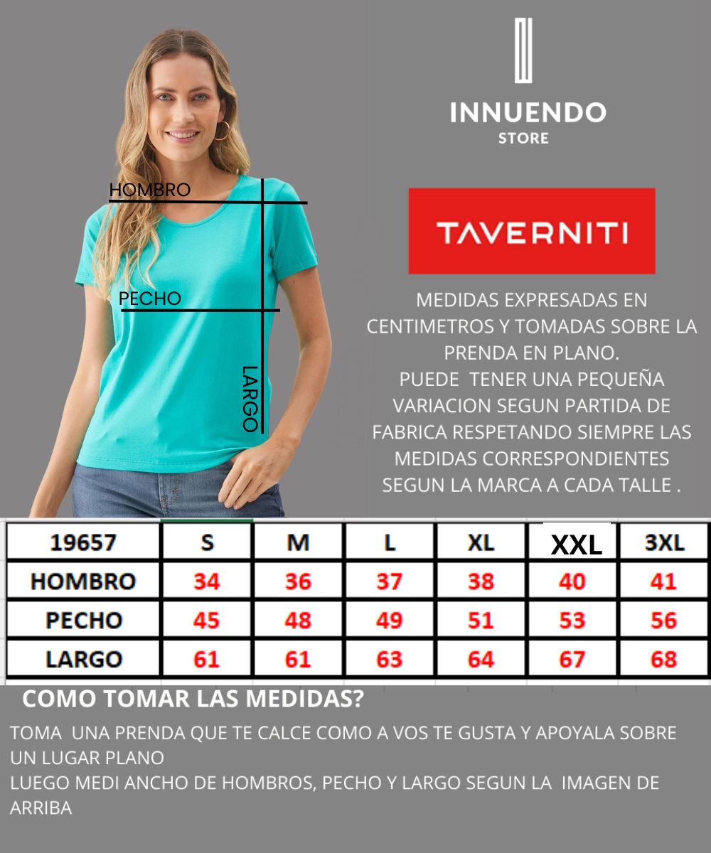 Tabla de talles de TAVERNITI