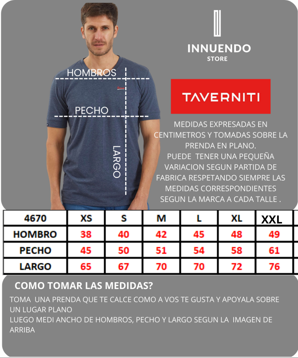 Tabla de talles de TAVERNITI